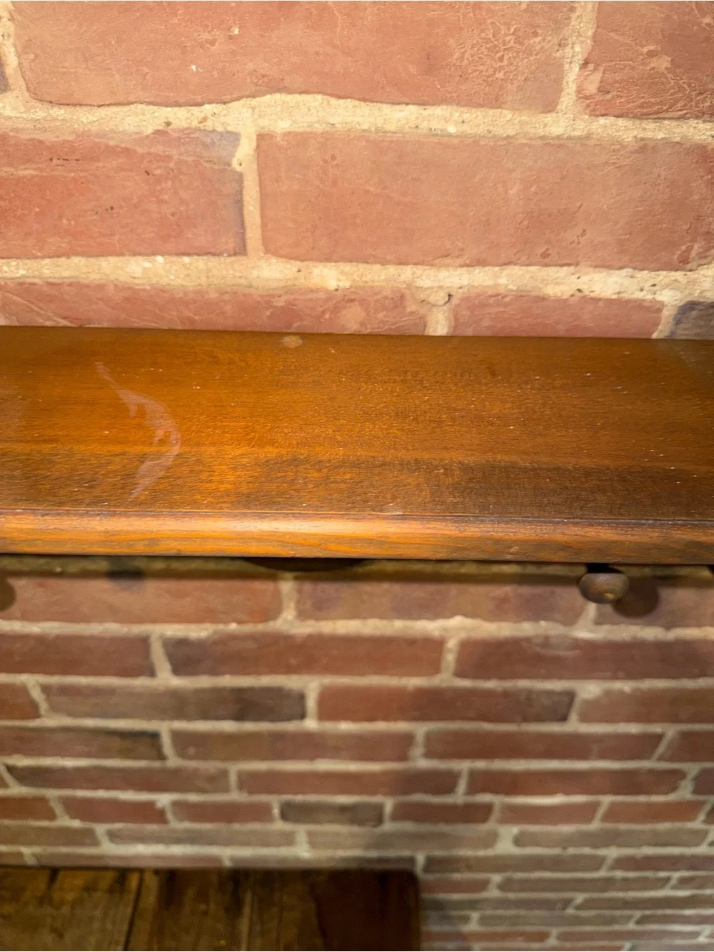 Heart Cutout Wooden Wall Shelf in Brown - Classic Rustic Farmhouse Coat Hanger